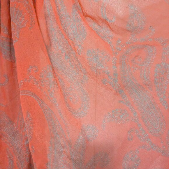 Large wrap (possibly silk) orange and gray 45" x 68" - Picture 5 of 6